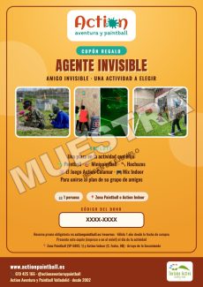 Muestra del bono regalo agente invisible de Action Paintball Valladolid