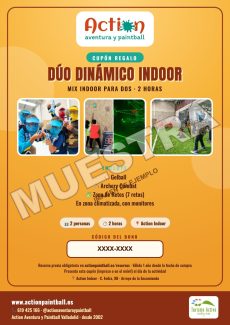 Muestra del bono regalo duo dinamico indoor de Action Paintball Valladolid