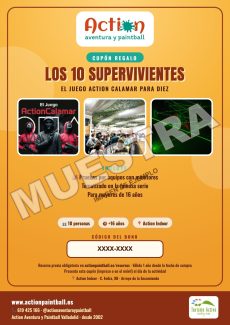 Muestra del bono regalo los 10 supervivientes de Action Paintball Valladolid