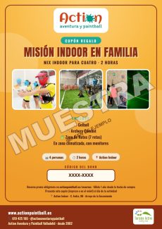 Muestra del bono regalo mision indoor familia de Action Paintball Valladolid